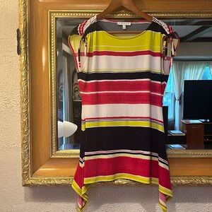 Chaus New York Yellow Striped Dressy Tank - Size S